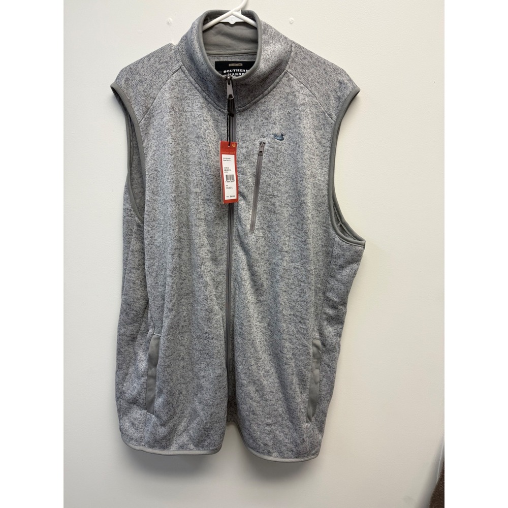 Southern Marsh Bozeman FieldTec Vest Mens 2XL Light Gray Full Zip Fleece NWT